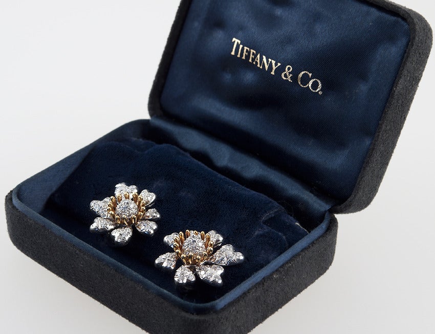 TIFFANY SCHLUMBERGER Diamond Flower Earrings 4