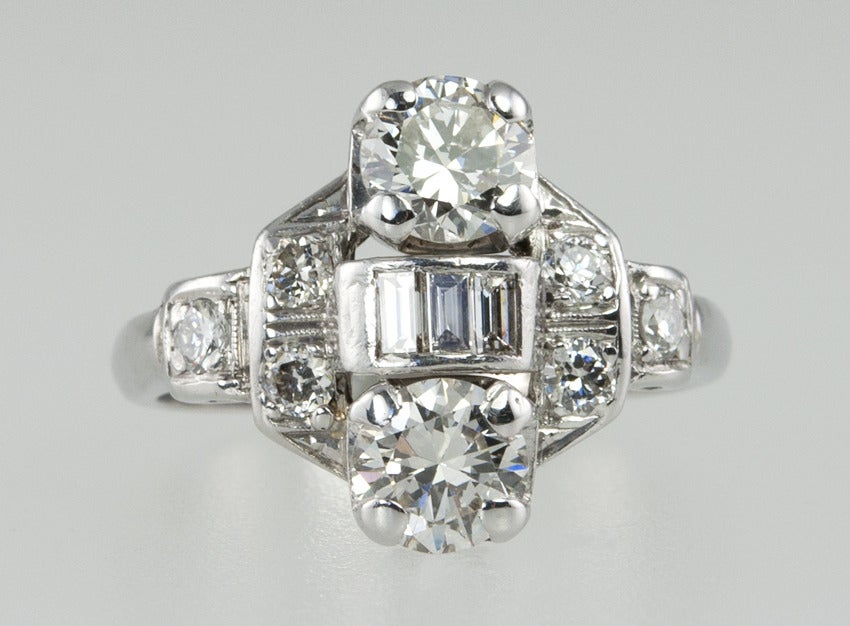 Twin Diamond Ring In Excellent Condition In Los Angeles, CA