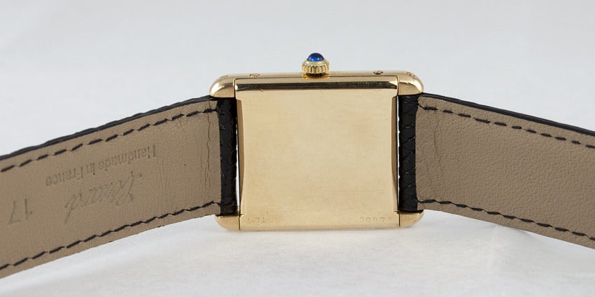 Cartier Yellow Gold Classic Men's Tank Wristwatch 1