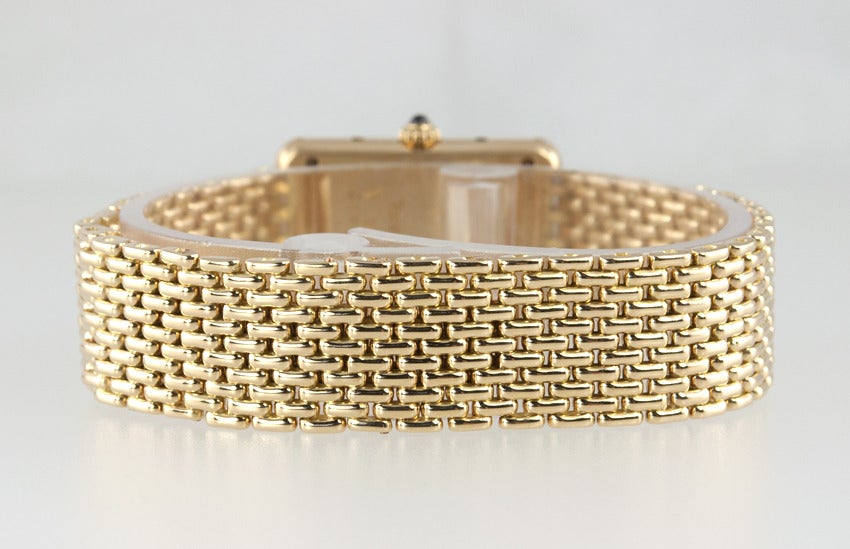 Cartier Lady's Yellow Gold Classic Tank Wristwatch on Gold Bracelet 5
