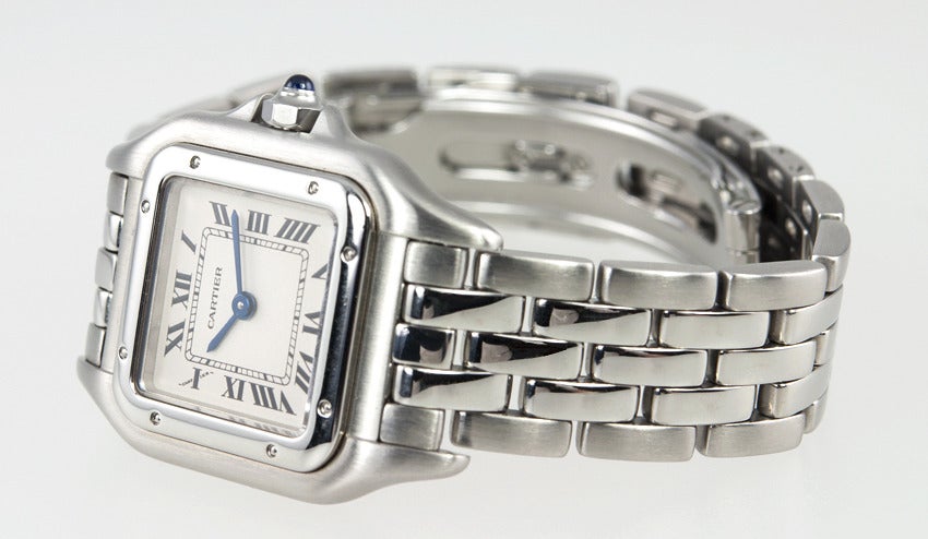 Cartier Lady's Stainless Steel Panther Wristwatch circa 1990s 1