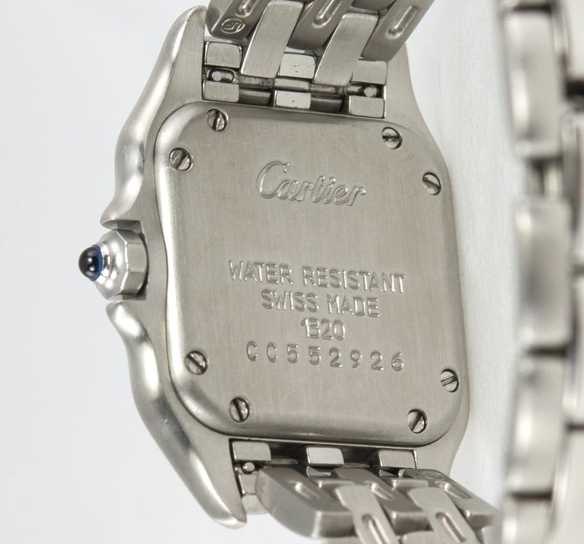 Cartier Lady's Stainless Steel Panther Wristwatch circa 1990s 2