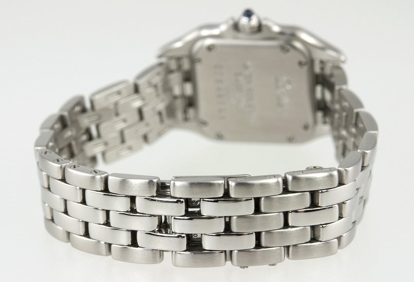 Cartier Lady's Stainless Steel Panther Wristwatch circa 1990s 4