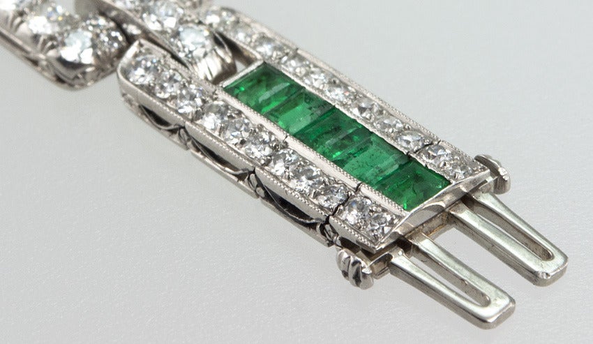 Women's Oscar Hyman for JE Caldwell Emerald and Diamond Bracelet
