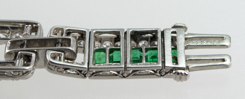 Oscar Hyman for JE Caldwell Emerald and Diamond Bracelet 2