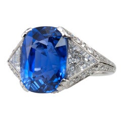 11.53 Carat Natural Ceylon Sapphire and Diamond Ring