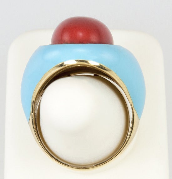 Ring aus Koralle und Emaille von Casato 2