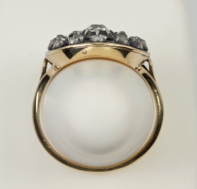 Cobalt Blue Enamel Diamond Ring at 1stDibs