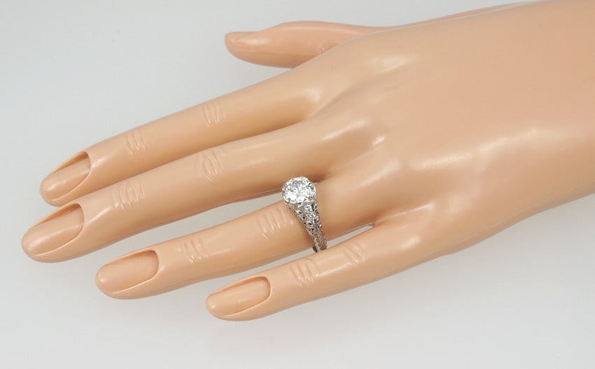 Edwardian 1.51 Carat Old European Diamond Engagement Ring For Sale