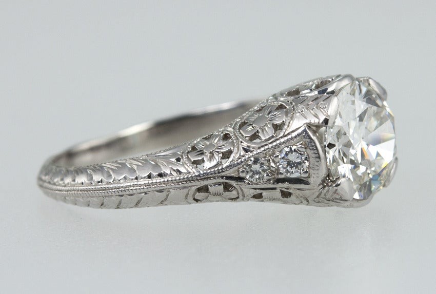 1.51 Carat Old European Diamond Engagement Ring In Good Condition For Sale In Los Angeles, CA
