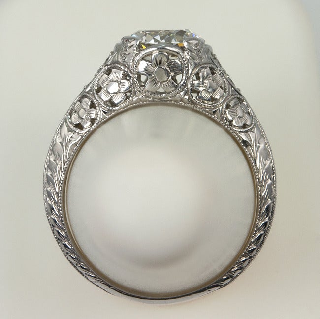 1.51 Carat Old European Diamond Engagement Ring For Sale 1