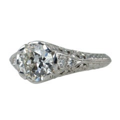 1.51 Carat Old European Diamond Engagement Ring 4