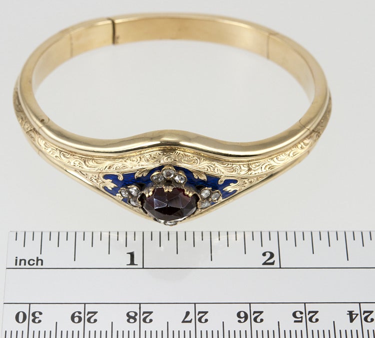 Victorian Garnet Diamond Bangle