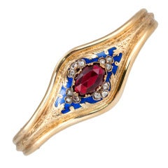 Victorian Garnet Diamond Bangle