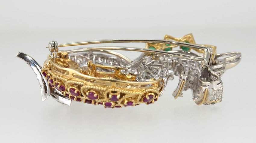 Dragon Brooch with Rubies and Diamonds For Sale 2