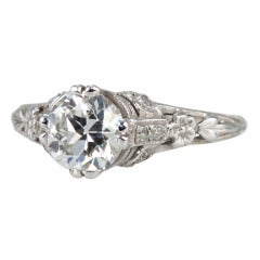Edwardian 1.19 Carat Old European Cut Diamond Ring 1