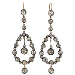 Georgian Inspired Diamond Drop Earrings Georgian Inspired Diamond Drop Earrings