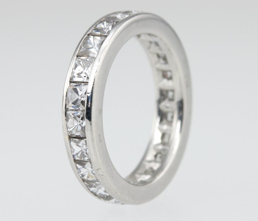 Women's Contemporary French Cut Diamond Band For Sale