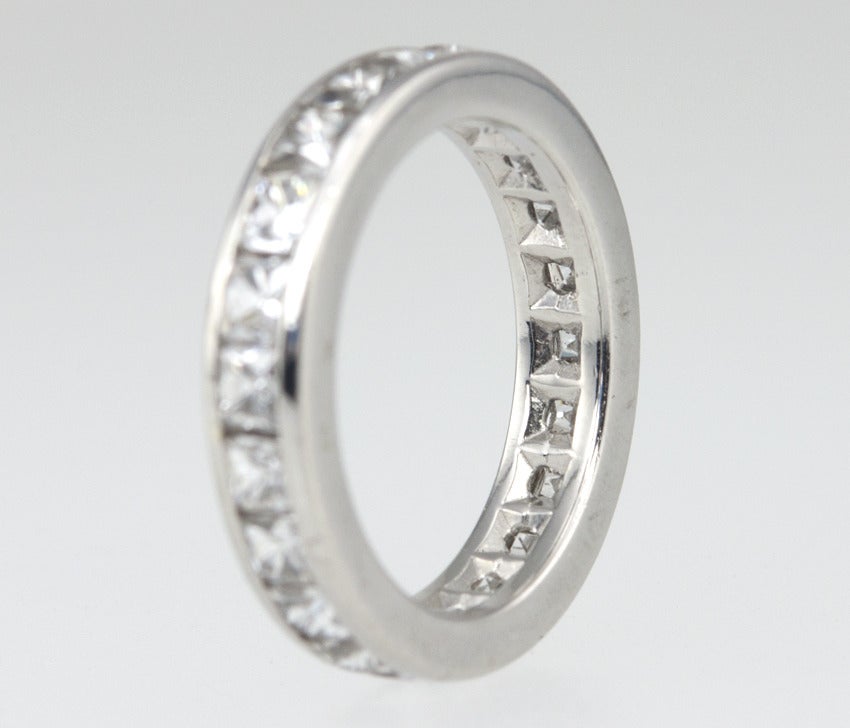 Contemporary French Cut Diamond Band For Sale 1