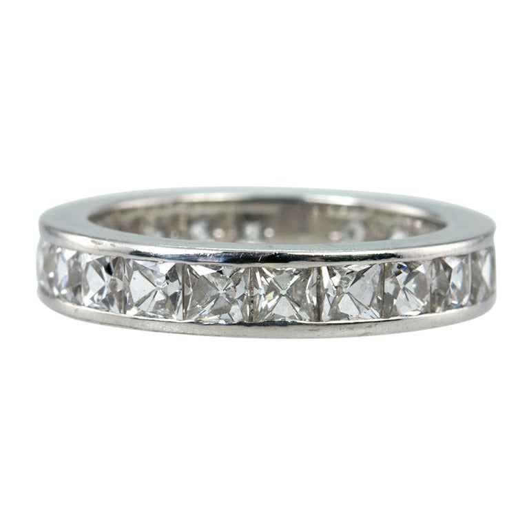 Contemporary French Cut Diamond Band For Sale