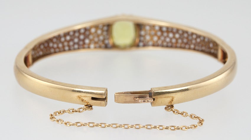 Victorian Citrine Diamond Bangle For Sale 5