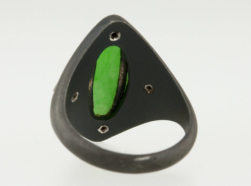 MARSH Jade Diamond Ring in Steel 2
