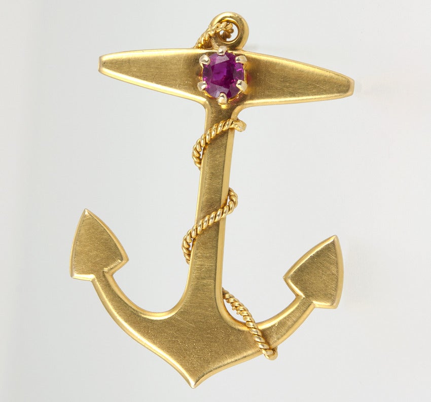 Victorian Anchor Brooch In Good Condition For Sale In Los Angeles, CA