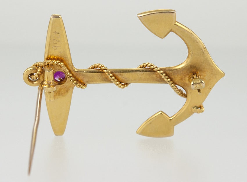 Victorian Anchor Brooch For Sale 3
