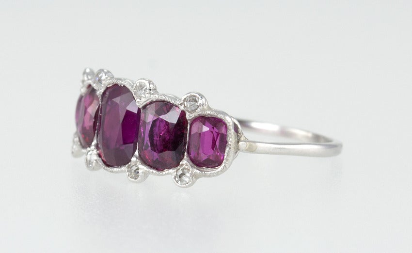 Classic Five Ruby Edwardian Ring For Sale 1