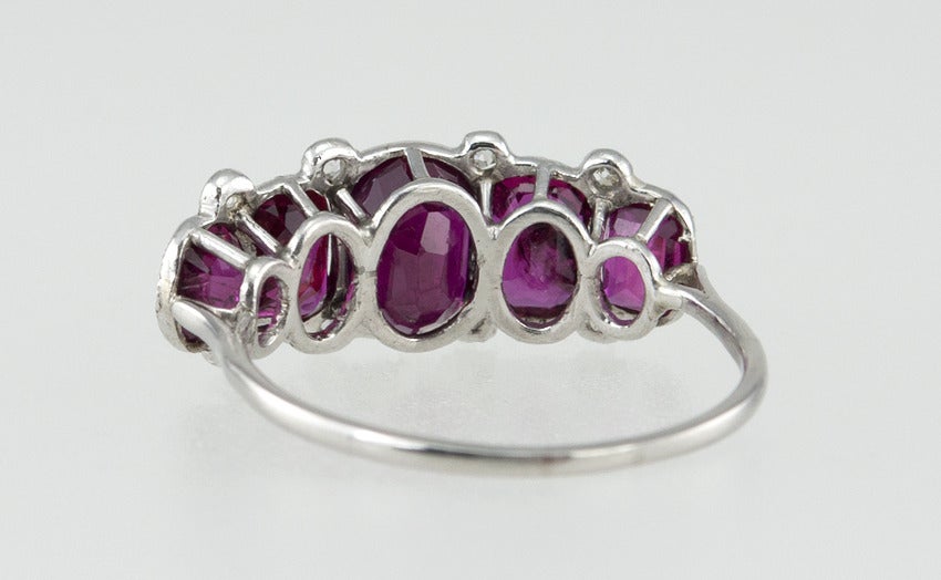 Classic Five Ruby Edwardian Ring For Sale 2