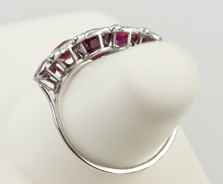 Classic Five Ruby Edwardian Ring For Sale 3