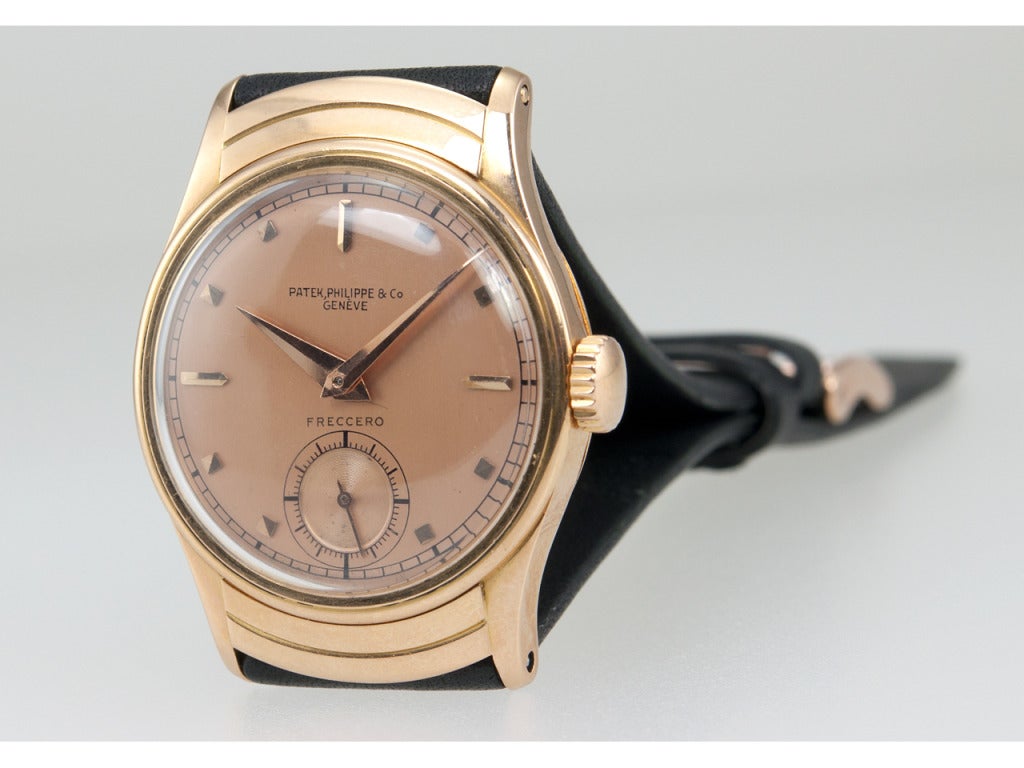 A gorgeous Patek Philippe Freccero wristwatch in 18 carat rose gold.