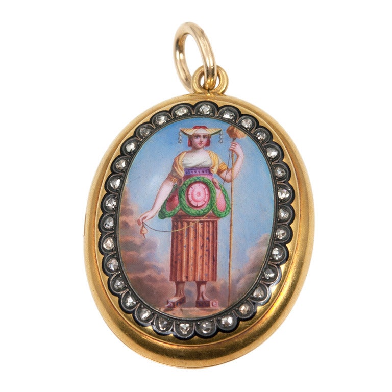 Painted Lady Locket For Sale