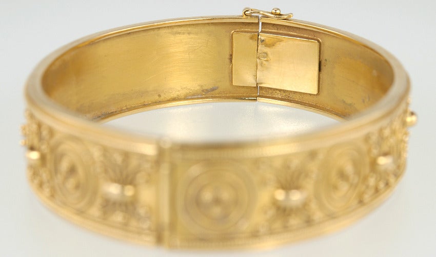 Etruscan Revival Bangle Bracelet For Sale 5