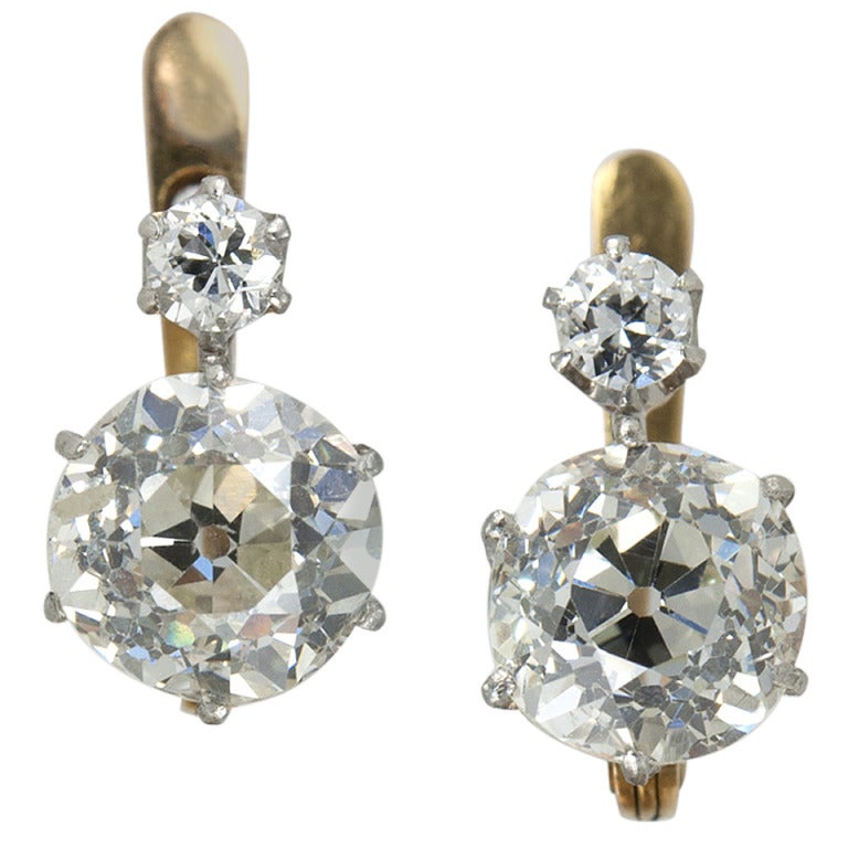 Victorian Diamond Earrings For Sale