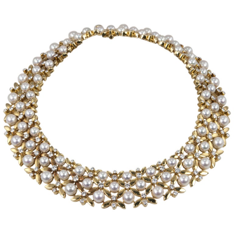 Tiffany Collar in Pearl and Diamonds
