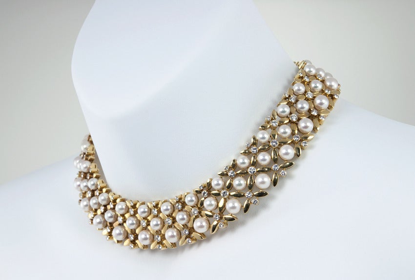 Tiffany Collar in Pearl and Diamonds 6