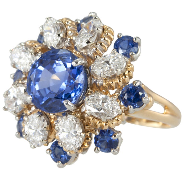 Oscar Heyman Sapphire and Diamond Ring For Sale