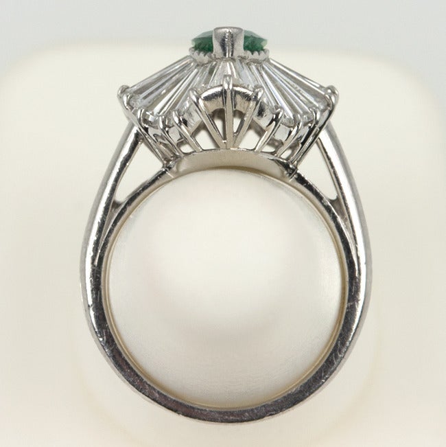 Oscar Heyman Emerald and Diamond Platinum Ballerina Ring For Sale 5