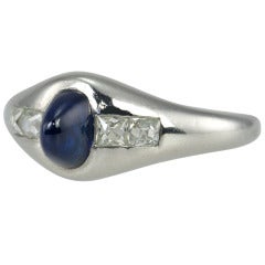 Art Deco Cabochon Sapphire Ring
