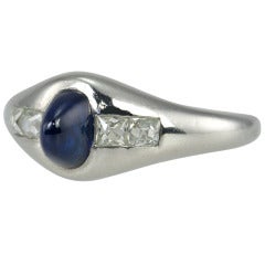 Art Deco Cabochon Sapphire Ring 8