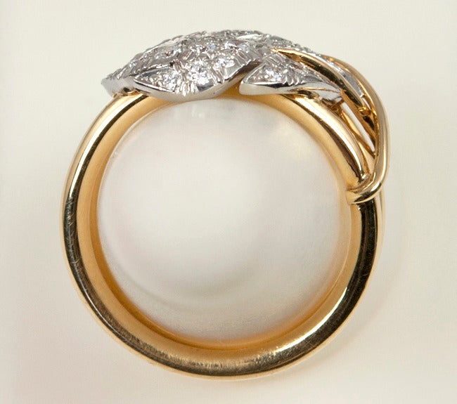 Tiffany Schlumberger Two Leaves Ring 5