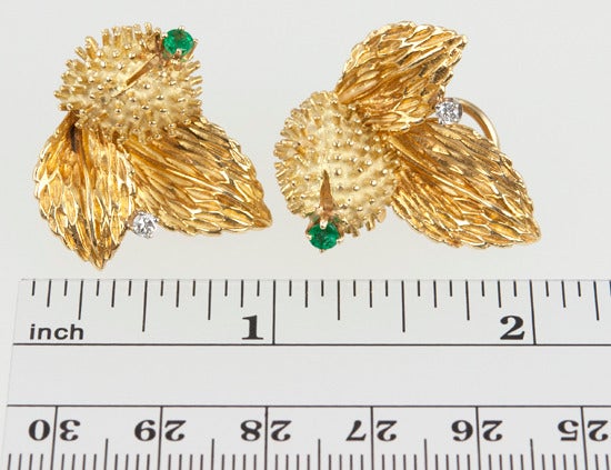 Tiffany Thistle Brooch and Earrings In Good Condition In Los Angeles, CA