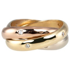 Cartier Trinity Ring with 15 Diamonds Size 52