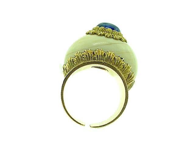BUCCELLATI  Ivory  Sapphire  Earrings  &  Ring  Set 2