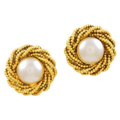 CHANEL Pearl Earrings