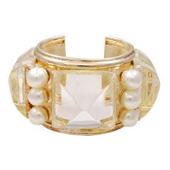 Marc Jacobs Sterling Rock Crystal Pearl Cuff