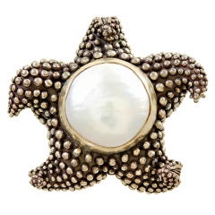 STEPHAN DWECK Pearl Sterling Silver Starfish Brooch