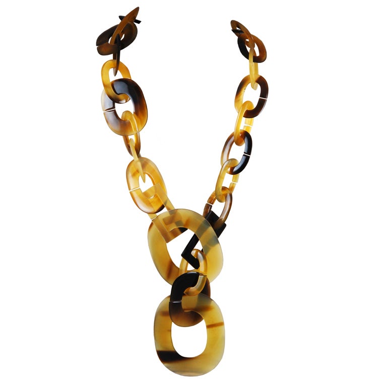 Hermes Buffalo Horn Lariat Necklace