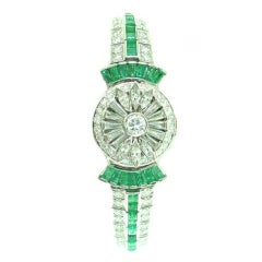Emerald  Diamond Retro Bracelet  Watch